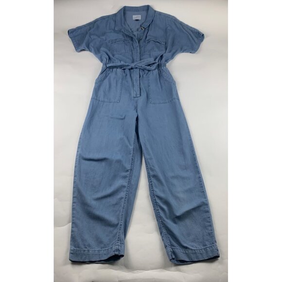 Universal Thread Pants - Universal Thread Light Wash Denim Chambray Button Front Jumpsuit 6